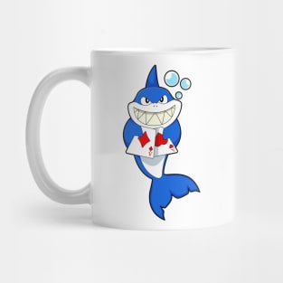 Shark at Poker with Poker cards Mug